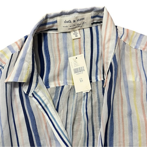 Anthropologie Cloth & Stone Pastel
Striped Button Up Shirt - Picture 3 of 4